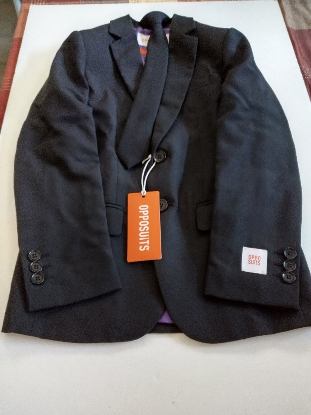 NWT OPPO Suit Jacket & Tie Size 8-Youth Color Black Knight